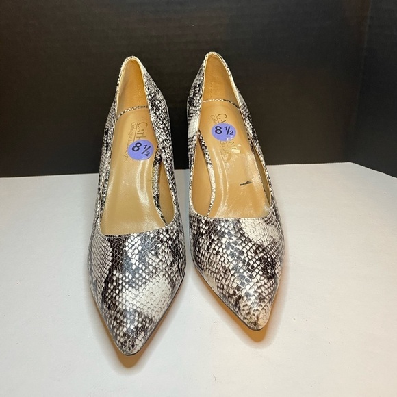 Catherine Malandrino black and white snakeskin heels in women’s size 8.5 - Picture 4 of 7